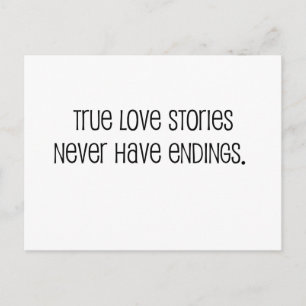 Cute, "True love stories" marriage quote Postcard