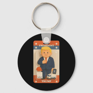 Cute Trump Action Figure Trend Shirt Key Ring