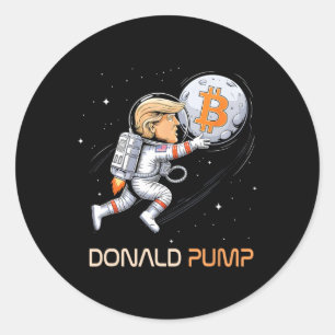 Cute Trump Bitcoin Donald Pump Crypto Bull Preside Classic Round Sticker