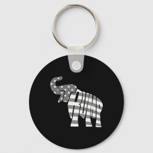 Cute Trump Gift Proud American Flag Elephant For M Key Ring