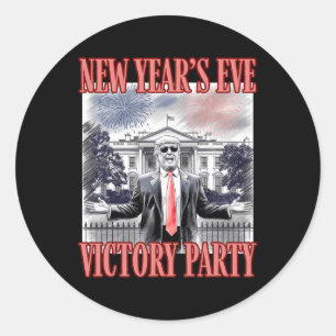 Cute Trump New Year's Eve Victory Party Fireworks  Classic Round Sticker