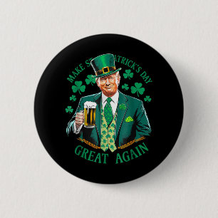 Cute Trump Shamrock Beer Make St. Patricks Day Gre 6 Cm Round Badge