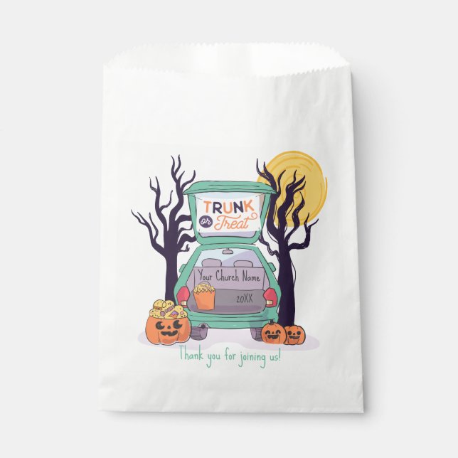 Cute Trunk or Treat Custom Halloween  Favour Bag (Front)