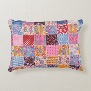Cute tubes patchwork pattern decorative cushion