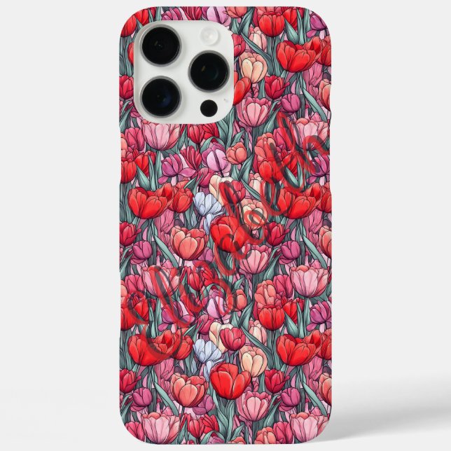 Cute Tulip Name Iphone Case For Personalised Phone (Back)
