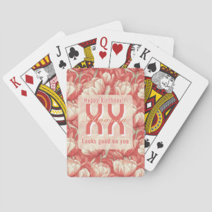 Cute Tulip Themed Custom Birthday Party Playing Cards