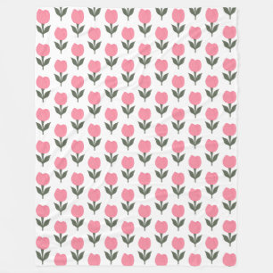 Cute Tulips flowers pattern Any background colou Fleece Blanket