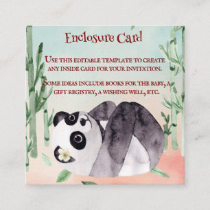 Cute Tumbling Panda Gender Baby Shower Invitation