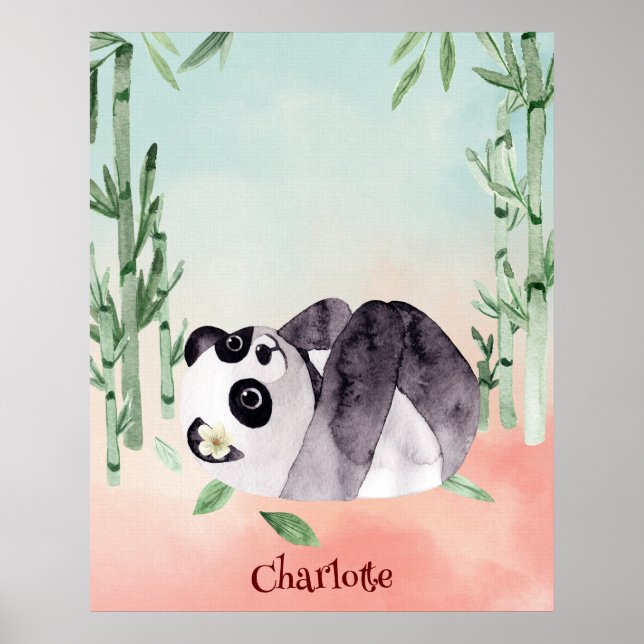 Cute Tumbling Panda Poster (Front)