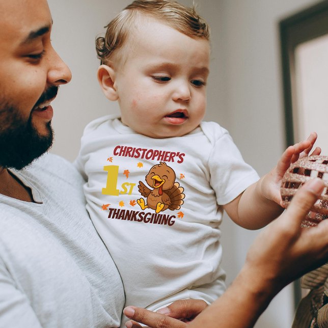 Cute Turkey 1st Thanksgiving Baby Bodysuit (Creator Uploaded)