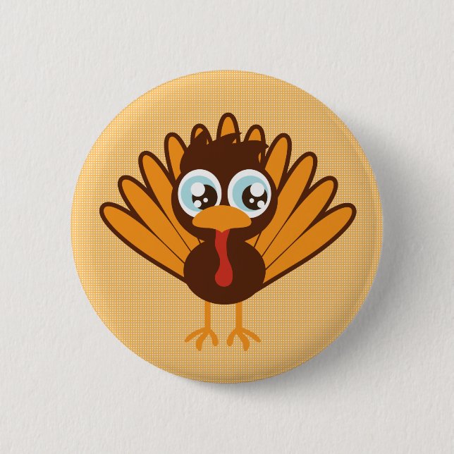 Cute Turkey 6 Cm Round Badge (Front)
