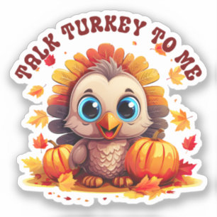 Cute Turkey and Autumn Foliage