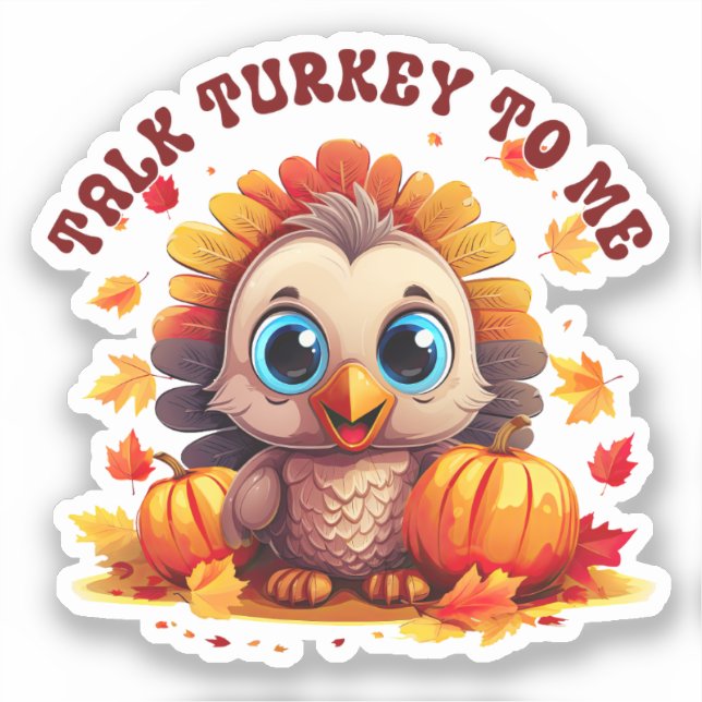 Cute Turkey and Autumn Foliage (Front)