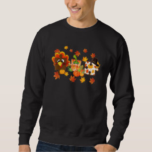 Cute Turkey Autism Awareness Puzzle Pumpkin For Th Sweatshirt