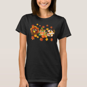 Cute Turkey Autism Awareness Puzzle Pumpkin For Th T-Shirt