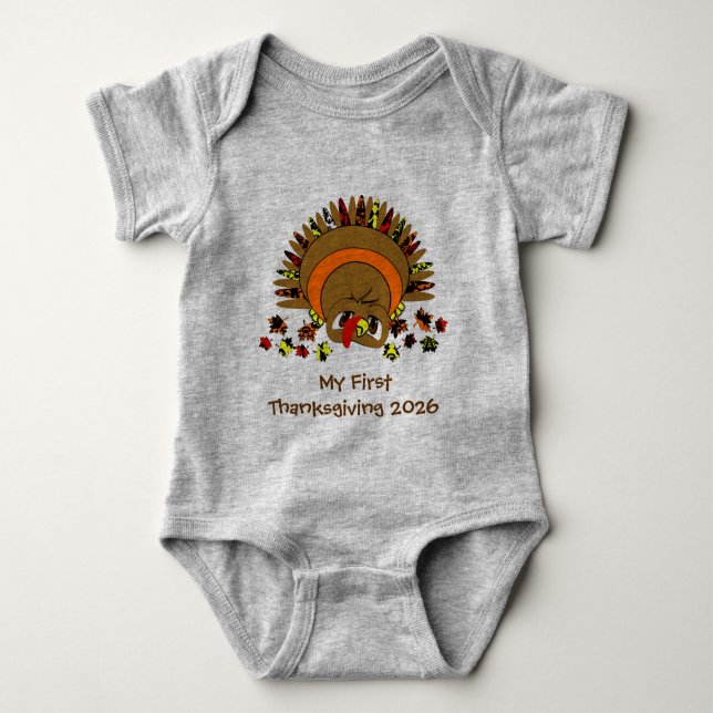 Cute Turkey Baby Bodysuit (Front)