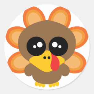 🦃 Cute turkey boy 2.0  / thanksgiving Classic Round Sticker