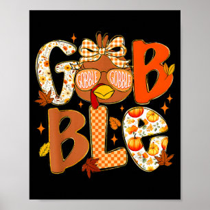 Cute Turkey Camo Happy Thanksgiving Fall Kids Boy Poster