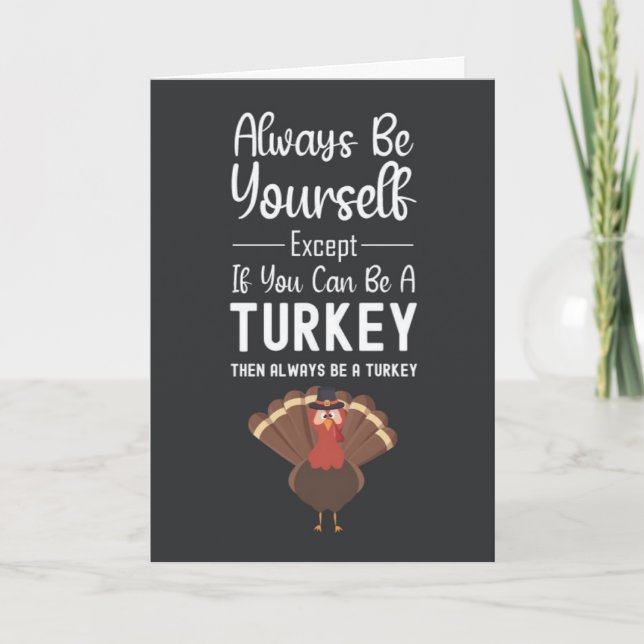 Cute Turkey Cards Funny Humour Autumn Fall (Front)