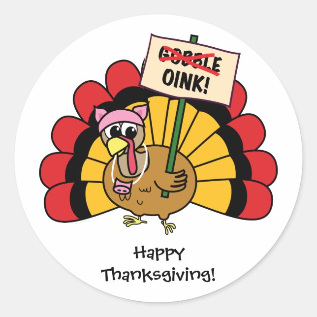 Cute Turkey Customisable Sticker (Front)