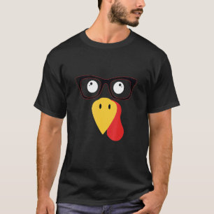 Cute Turkey Face Pilgrim  Thanksgiving Costume Kid T-Shirt