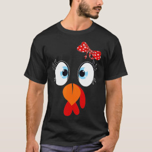 Cute Turkey Face Thanksgiving Im Thankful Family T-Shirt