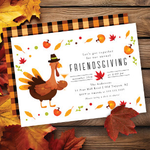 Cute Turkey Friendsgiving Invitation