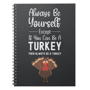 Cute Turkey Gifts Funny Fall Autumn Humor Animal Notebook