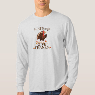 Cute Turkey Give Thanks Happy Thanksgiving Fall T-Shirt