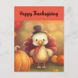 Cute Turkey Holiday Postcard