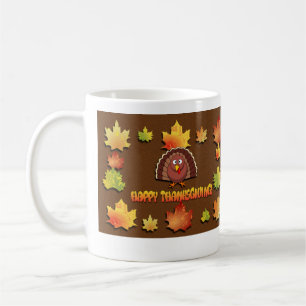Cute Turkey on Thanksgiving Coffee Mug