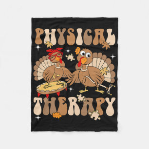 Cute Turkey Physical Therapy Pt Pta Fall Autumn Th Fleece Blanket