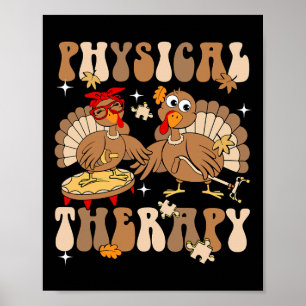 Cute Turkey Physical Therapy Pt Pta Fall Autumn Th Poster