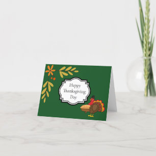 Cute Turkey Pumpkin Pie Thanksgiving Personalise Holiday Card