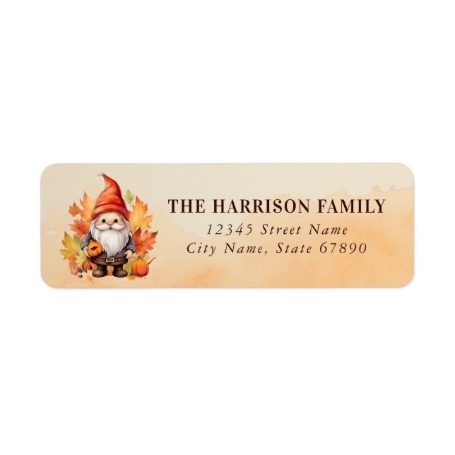 Cute Turkey Pumpkins Return Address Labels (Front)