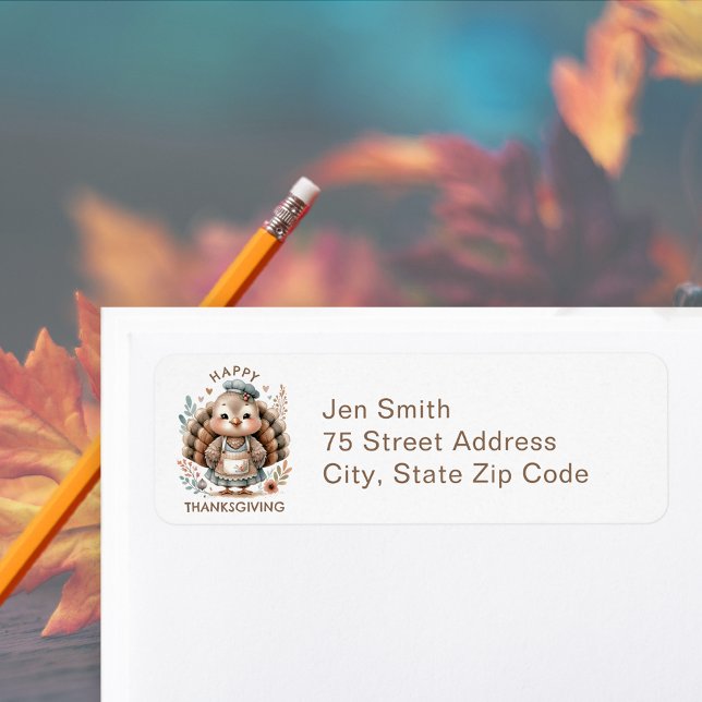 Cute Turkey Return Address Return Address Label (Creator Uploaded)