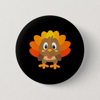 Cute Turkey s Thanksgiving 6 Cm Round Badge