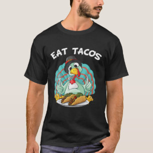 Cute Turkey Tacos Funny Mexican Sombrero Thanksgiv T-Shirt