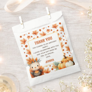 Cute Turkey Thanksgiving 1st Birthday Thank You Favour Bag