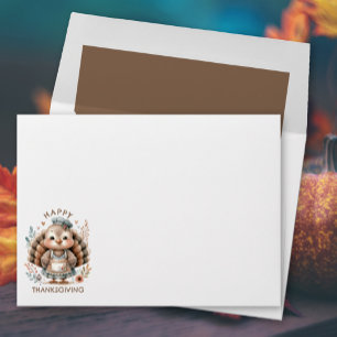Cute Turkey Thanksgiving Holiday  Envelope
