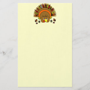 Cute Turkey Thanksgiving Stationery