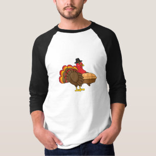 Cute Turkey with Pumpkin Pie Thanksgiving T-Shirt