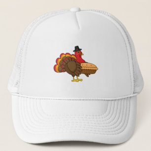 Cute Turkey with Pumpkin Pie Thanksgiving Trucker Hat