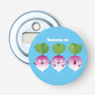 Cute turnip vegetable trio singing cartoon bottle opener