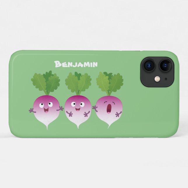 Cute turnip vegetable trio singing cartoon Case-Mate iPhone case (Back (Horizontal))