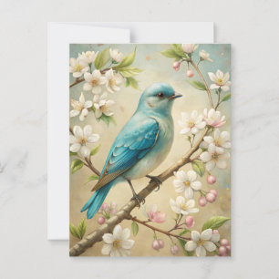 Cute Turquoise Bird Postcard