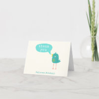 Cute Turquoise Blue Bird Name Personalised