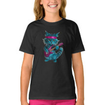 Cute Turquoise Cat Kids' T-Shirt