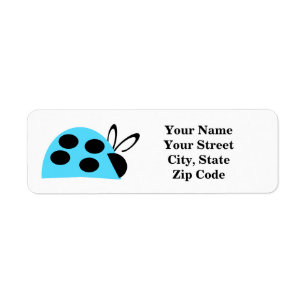 Cute Turquoise Ladybug Return Address Label