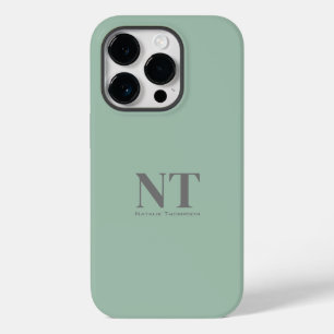 Cute Turquoise simple Monogram initial modern Case-Mate iPhone 14 Pro Case